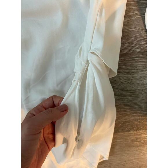 Zara EUC Limited Edition One Sleeve Blouse Top White Size M - Picture 11 of 12